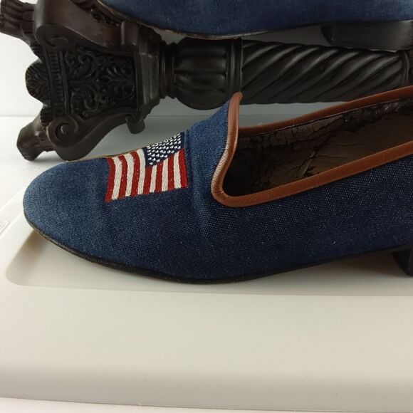 Ros Hommerson denim and leather flag loafers - Picture 13 of 17